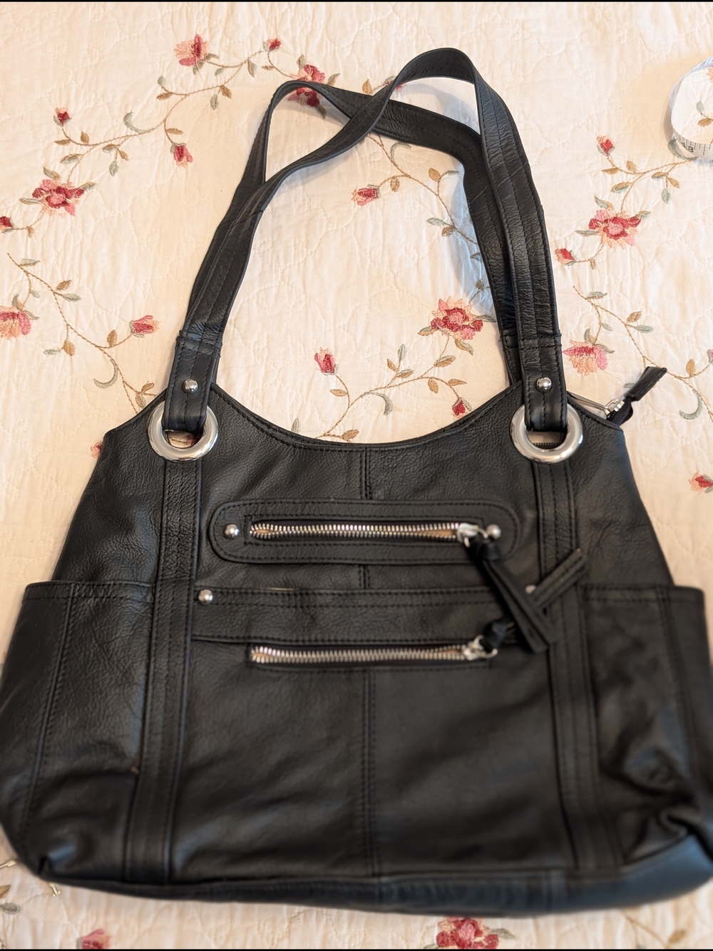 Ladies Black Leather CCW Handbag